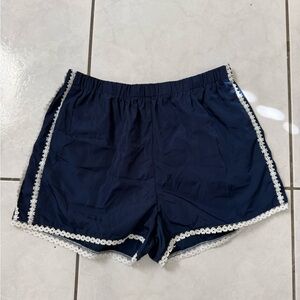 PacSun Dark Blue High Waist Shorts with White Lace